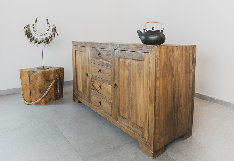 celtia-ameublement-revetement-bali-casablanca-maroc-Buffet en teck