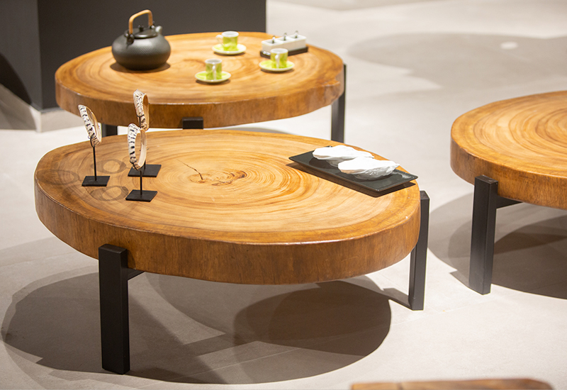 celtia-ameublement-revetement-bali-casablanca-maroc-Tables basses en tronc de teck